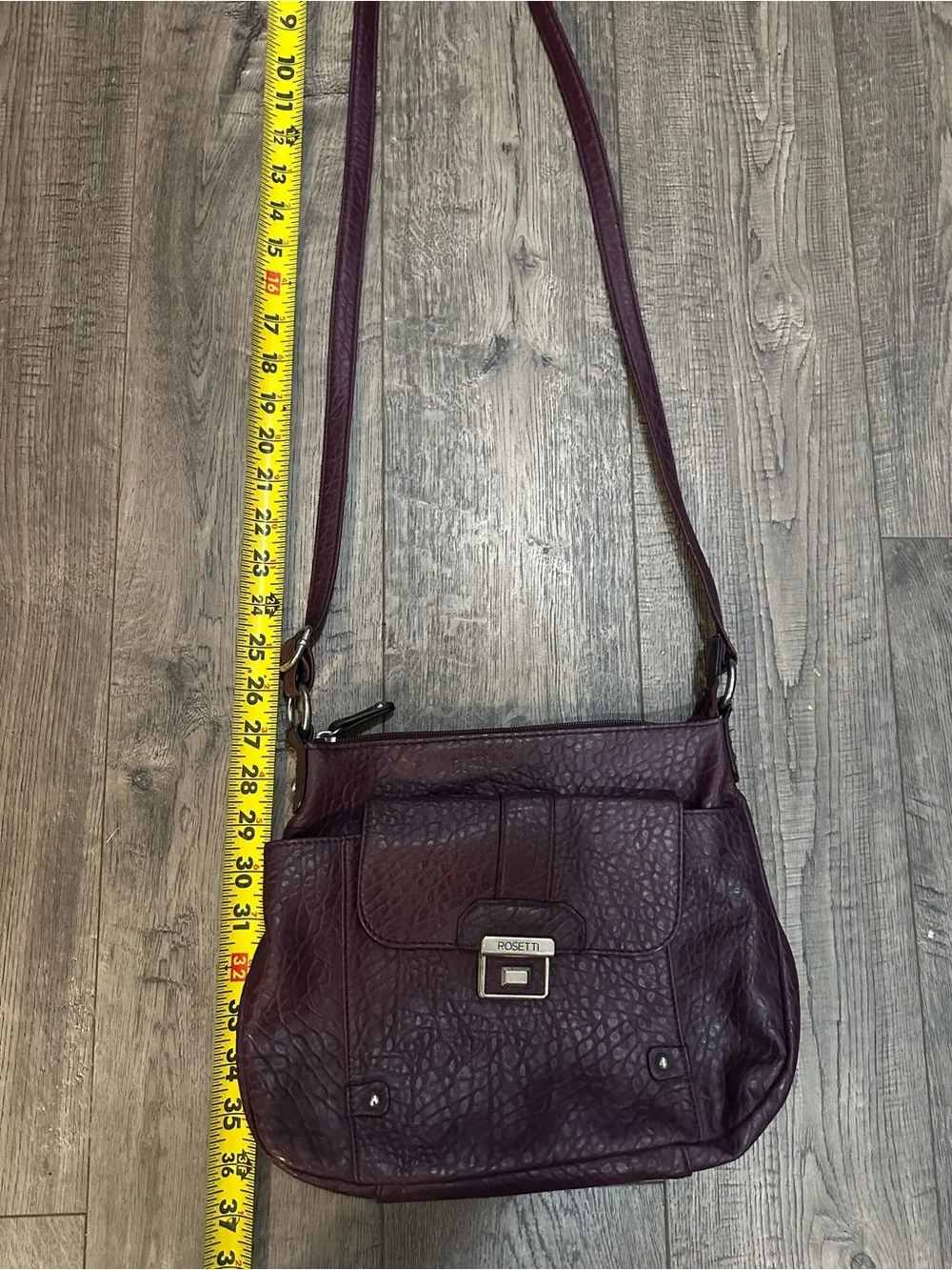 Rosetti Deep Plum Textured Crossbody Bag